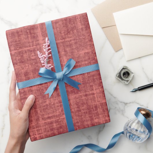 Dunkles Rosafarbenes Leinen Geschenkpapier (Schenken)