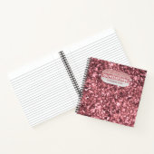 Dunkles Roségold Glitter funkelt Notizblock (Innenseite)