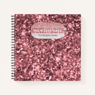 Dunkles Roségold Glitter funkelt Notizblock