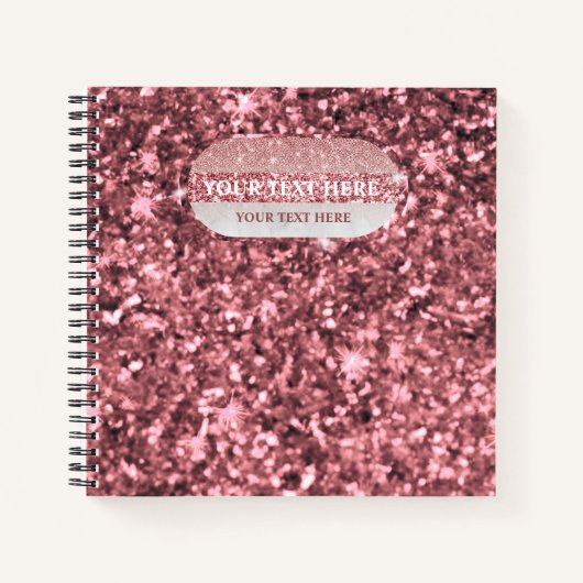 Dunkles Roségold Glitter funkelt Notizblock (Vorderseite)