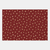 Dunkles Rot- und Goldfolienmuster Geschenkpapier Set (Vorderseite 3)