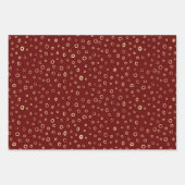 Dunkles Rot- und Goldfolienmuster Geschenkpapier Set (Vorderseite 2)