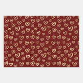 Dunkles Rot- und Goldfolienmuster Geschenkpapier Set (Vorderseite)