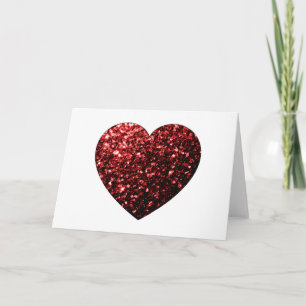 Dunkles rotes Herz falscher Glitter funkelt Karte