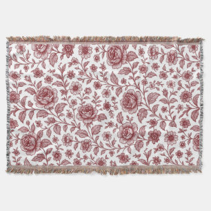 Dunkles rotes Vintage-Rosenmuster Decke