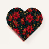 Dunkles rotes Weihnachtsblumenmuster Notizblock (Vorderseite)