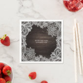 Dunkles Rustikales Holz und elegante Hochzeit Serviette (Beispiel)