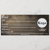 Dunkles rustikales mittelalterliches Geschenkzerti Save The Date (Rückseite)