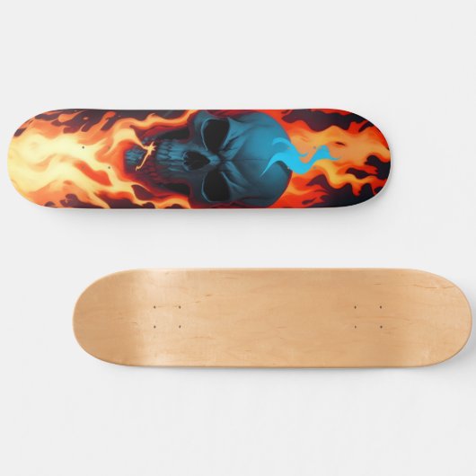 Dunkles Schädelfeuer 3 Skateboard (Horizontal)
