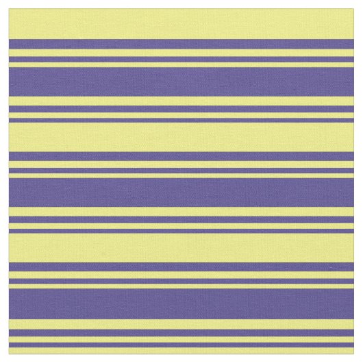 Dunkles Schiefer Blau & Gelb Liniertes Muster Stoff (Nahaufnahme)