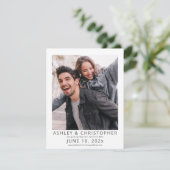 Dunkles Schiefer Modernes Gerahmtes Foto Save The Date (Stehend Vorderseite)