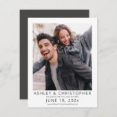 Dunkles Schiefer Modernes Gerahmtes Foto Save The Date (Vorne/Hinten)