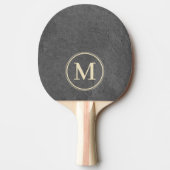 Dunkles Schieferstein-Monogramm Tischtennis Schläger (Vorderseite)