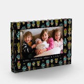 Dunkles Schmutz-Kaktus-Muster Fotoblock (Links)