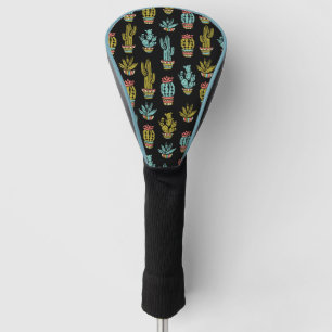 Dunkles Schmutz-Kaktus-Muster Golf Headcover