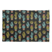 Dunkles Schmutz-Kaktus-Muster Kissenbezug (Rückseite-Links)