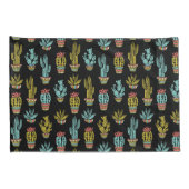 Dunkles Schmutz-Kaktus-Muster Kissenbezug (Rückseite-Rechts)