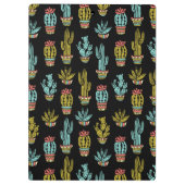 Dunkles Schmutz-Kaktus-Muster Klemmbrett (Rückseite)