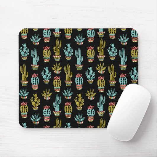 Dunkles Schmutz-Kaktus-Muster Mousepad (Mit Mouse)