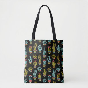 Dunkles Schmutz-Kaktus-Muster Tasche