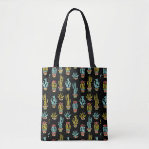 Dunkles Schmutz-Kaktus-Muster Tasche