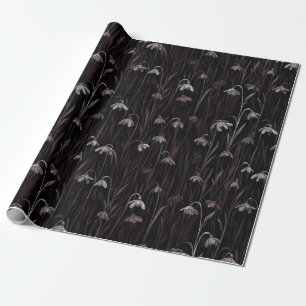 Dunkles Schneeglöckchen-Wrap-Papier Geschenkpapier