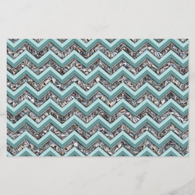 Dunkles Schneidglas und Aquamariner Zigzag (Vorderseite)