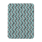 Dunkles Schneidglas und Aquamariner Zigzag Magnet (Vertikal)