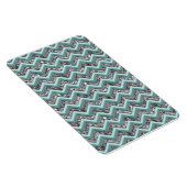 Dunkles Schneidglas und Aquamariner Zigzag Magnet (Rechte Seite)