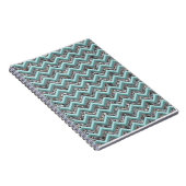 Dunkles Schneidglas und Aquamariner Zigzag Notizblock (Rechte Seite)