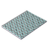 Dunkles Schneidglas und Aquamariner Zigzag Notizblock (Linke Seite)