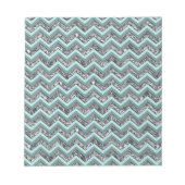 Dunkles Schneidglas und Aquamariner Zigzag Notizblock (Vorderseite)