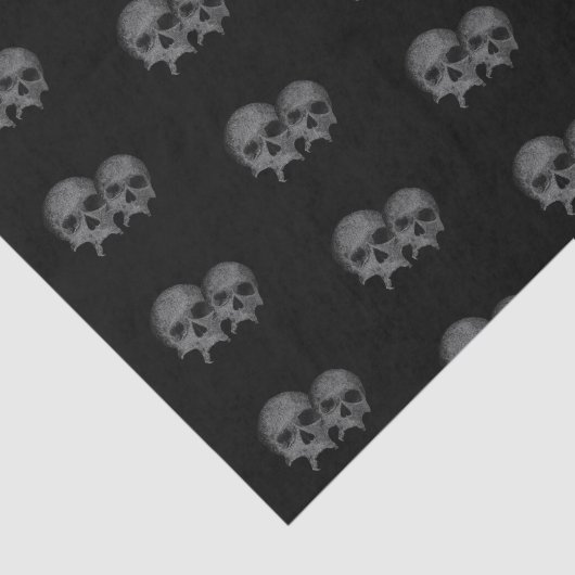 Dunkles, schwarz-gotisches Schädel-Party Seidenpapier (Ausschnitt)