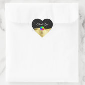 Dunkles schwarzes Gold mit Logo Monogram Vielen Da Herz-Aufkleber (Tasche)