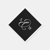 Dunkles schwarzes Monogramm Et-Zeichen | Luxus-Hoc Serviette (Ecke)