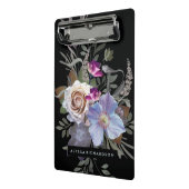 Dunkles schwermütiges Blumen auf Schwarzem Mini Klemmbrett (Gewinkelt2)