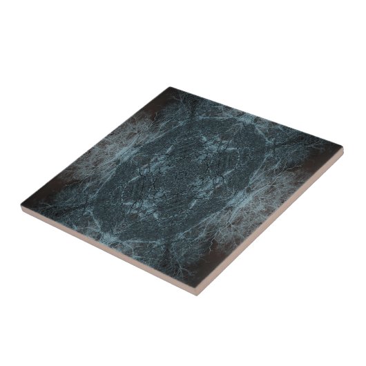 Dunkles Seidenbaummuster Fliese (Seite)