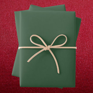 Dunkles Smaragdgrün einfarbig Geschenkpapier Set