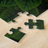 Dunkles Smaragdgrün Texturiertes Blätter Muster Puzzle (Seite)