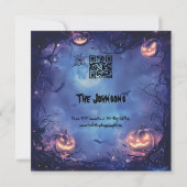 Dunkles Spuk Halloween-Party mit Pumpkins & Bats Einladung (Rückseite)