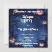 Dunkles Spuk Halloween-Party mit Pumpkins & Bats Einladung (Vorderseite)