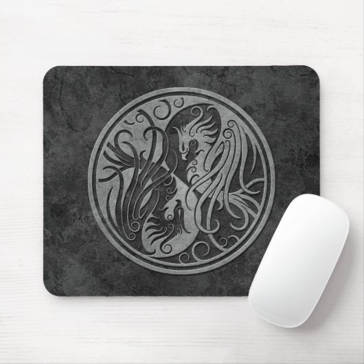 Dunkles SteinYin Yang Phoenix Mousepad (Mit Mouse)