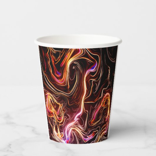 Dunkles Swirl-Design Pappbecher (Rückseite)