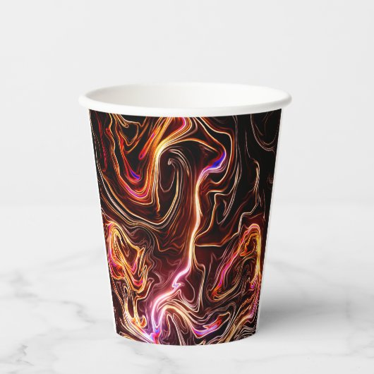 Dunkles Swirl-Design Pappbecher (Vorderseite)