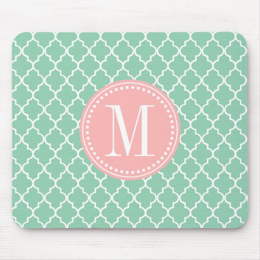 Dunkles tadelloses marokkanisches Fliesen-Gitter Mousepad (Vorne)