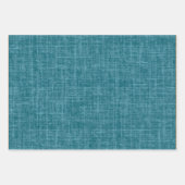 Dunkles Teal-Leinen Geschenkpapier Set (Vorderseite 3)