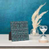 Dunkles Teal-Rastermuster Sternenexplosion-Akzent Fotoplatte (InSitu)