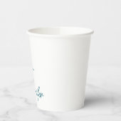 Dunkles Teal-Trend Modern Minimalist Handgeschrieb Pappbecher (Links)