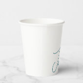 Dunkles Teal-Trend Modern Minimalist Handgeschrieb Pappbecher (Rechts)