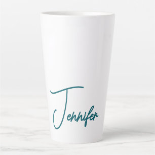 Dunkles Teal-Trend Modern Minimalist Handschrift N Milchtasse